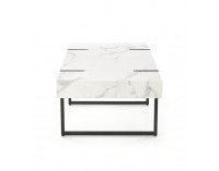 Konferenčný stolík Blanca - biely mramor / čierna
