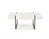 Konferenčný stolík Blanca - biely mramor / čierna