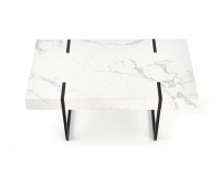 Konferenčný stolík Blanca - biely mramor / čierna