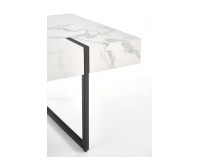 Konferenčný stolík Blanca - biely mramor / čierna