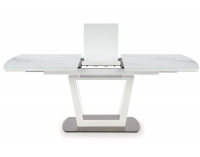 Rozkladací jedálenský stôl Blanco - biely mramor / biela