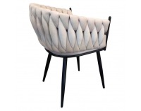 Dizajnové kreslo Bler - svetlobéžová (Velvet) / čierna