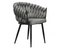 Dizajnové kreslo Bler - tmavosivá (Velvet) / čierna