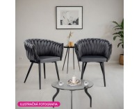 Dizajnové kreslo Bler - tmavosivá (Velvet) / čierna