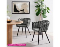 Dizajnové kreslo Bler - tmavosivá (Velvet) / čierna