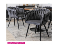 Dizajnové kreslo Bler - tmavosivá (Velvet) / čierna