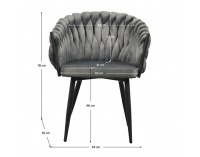 Dizajnové kreslo Bler - tmavosivá (Velvet) / čierna