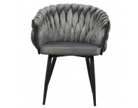 Dizajnové kreslo Bler - tmavosivá (Velvet) / čierna