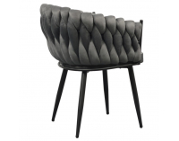 Dizajnové kreslo Bler - tmavosivá (Velvet) / čierna