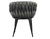 Dizajnové kreslo Bler - tmavosivá (Velvet) / čierna