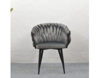 Dizajnové kreslo Bler - tmavosivá (Velvet) / čierna