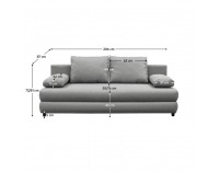 Rozkladacia pohovka s úložným priestorom Blum - sivá