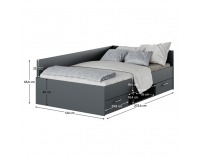Posteľový rám s úložným priestorom Boat 120 - grafit