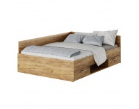 Posteľový rám s úložným priestorom Boat 140 - dub artisan