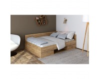 Posteľový rám s úložným priestorom Boat 140 - dub artisan