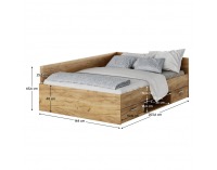 Posteľový rám s úložným priestorom Boat 140 - dub artisan