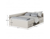 Posteľový rám s úložným priestorom Boat 140 - kašmír