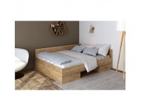 Posteľový rám s úložným priestorom Boat 160 - dub artisan