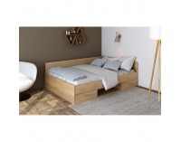 Posteľový rám s úložným priestorom Boat 160 - dub sonoma