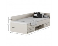 Posteľový rám s úložným priestorom Boat 90 - kašmír