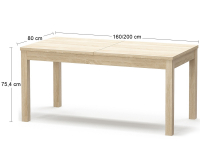Rozkladací jedálenský stôl Bofin 160/200 - dub sonoma