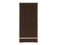 Šatníková skriňa Clever CV 8 2D - tuja / hnedá metalíza