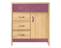 Komoda Codi CD 2 - višňa cornwall / rainbow fialová