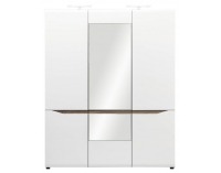 Šatníková skriňa Lionel LI 9 3D - dub sonoma truflový / biely vysoký lesk