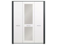 Šatníková skriňa Naomi NA 8 3D - dub sonoma / biela / grafit