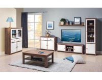 Vitrína Stix ST 5 - dub / biely mat