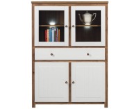 Vitrína Stix ST 5 - dub / biely mat