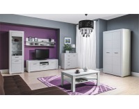 Trojdielna komoda White WH 4 - biela / biely mat