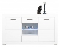 Trojdielna komoda White WH 4 - biela / biely mat