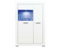 Dvojdielna vitrína White WH 5 - biela / biely mat