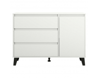 Jednodverová komoda so zásuvkou Bogan 1D3S - biela