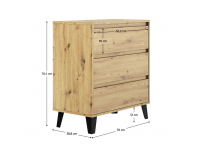 Zásuvková komoda Bogan 3S/70 - dub artisan