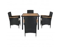 Záhradný nábytok z umelého ratanu Bogart - čierna / krémová / prírodná