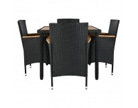 Záhradný nábytok z umelého ratanu Bogart - čierna / krémová / prírodná