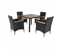 Záhradný nábytok z umelého ratanu Bogart - čierna / krémová / prírodná