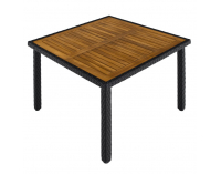 Záhradný nábytok z umelého ratanu Bogart - čierna / krémová / prírodná