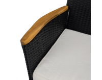 Záhradný nábytok z umelého ratanu Bogart - čierna / krémová / prírodná