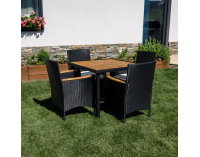 Záhradný nábytok z umelého ratanu Bogart - čierna / krémová / prírodná