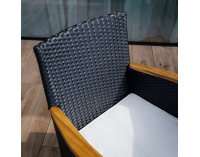 Záhradný nábytok z umelého ratanu Bogart - čierna / krémová / prírodná