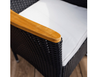 Záhradný nábytok z umelého ratanu Bogart - čierna / krémová / prírodná