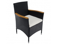 Záhradný nábytok z umelého ratanu Bogart - čierna / krémová / prírodná