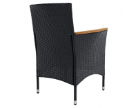 Záhradný nábytok z umelého ratanu Bogart - čierna / krémová / prírodná