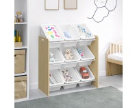 Organizér na hračky Bois - prírodná / biela