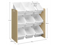 Organizér na hračky Bois - prírodná / biela