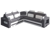 Rohová sedačka s rozkladom a úložným priestorom Bolzano L - sivá (Sawana 05) / biela (Soft 17)