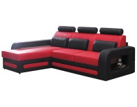 Rohová sedačka s rozkladom Bolzano Mini L - červená / čierna